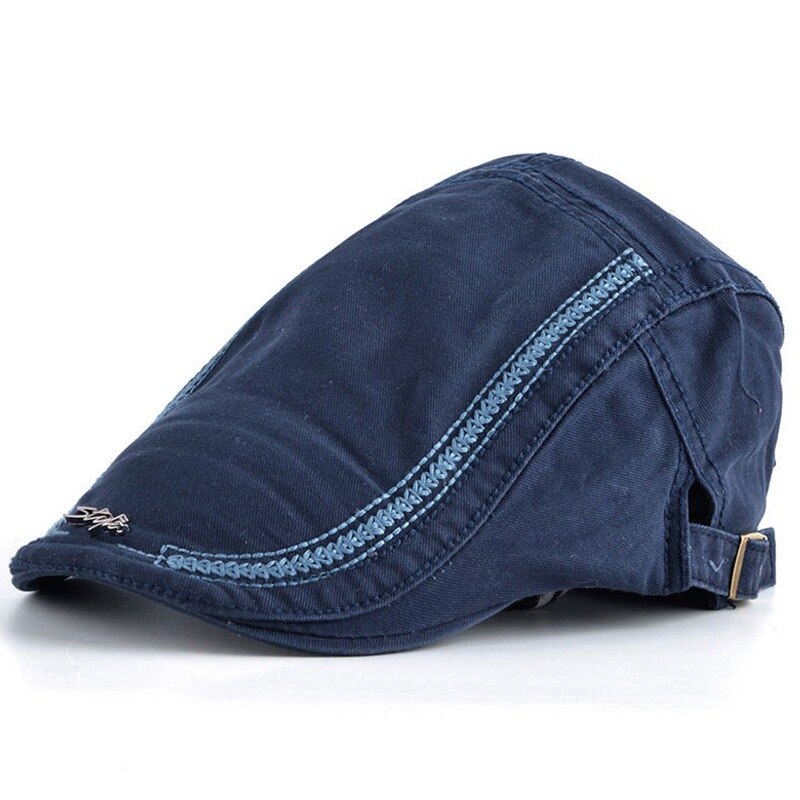 JNKET chapeau béret en coton de loisirs | Casquette à visière, casquettes plates, chapeau de soleil pour voyage en plein air, Casquette à bec de canard, Casquette, taille réglable: Navy