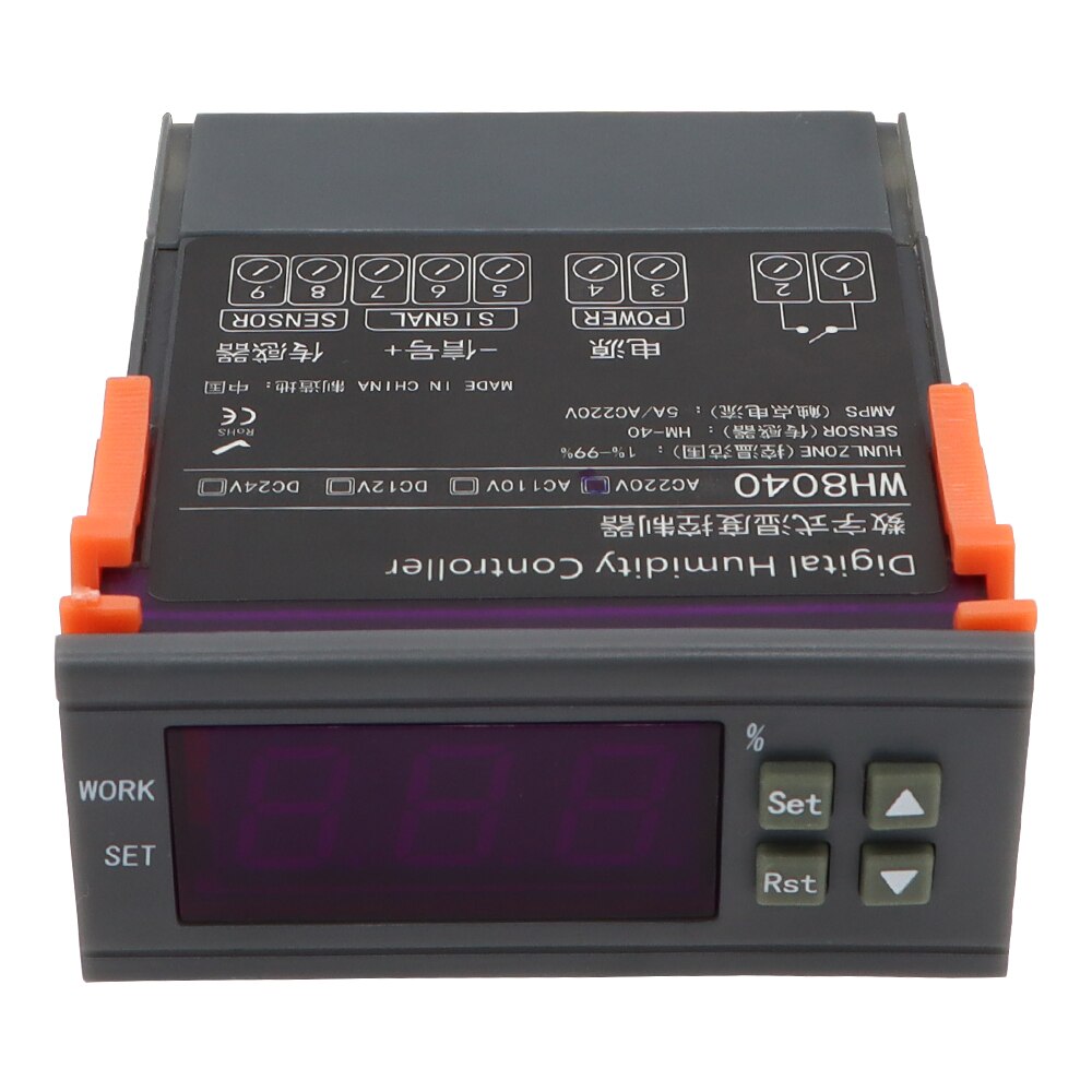 Contrôleur numérique d&#39;humidité WH8040, Instrument électronique de contrôle d&#39;humidité, régulateur avec interrupteur et hygromètre 1-99% 12V 24V 220V