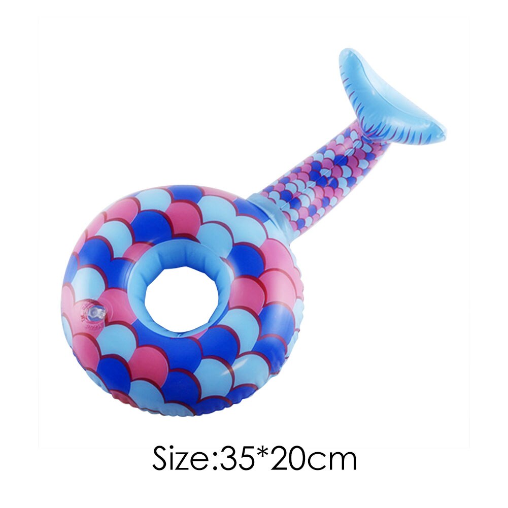 Floatation Devices Toy Drink Holder Summer Swim Pool Floating Inflatable Water Drink Cup Fish Tail Holder Float Toy