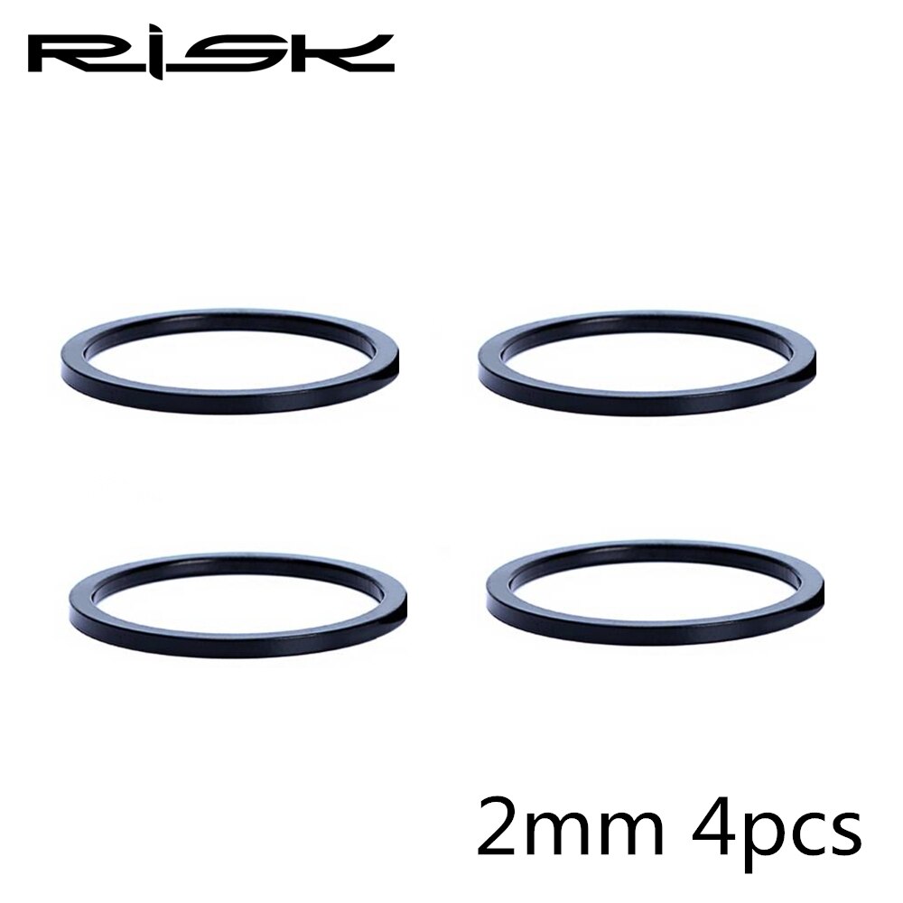 Risiko 2/3/5mm aluminiumslegering cykel justering headset afstandsstykker cykelgaffel spændeskive frempind hæve styr ring cykel tilbehør: 2mm 4 stk