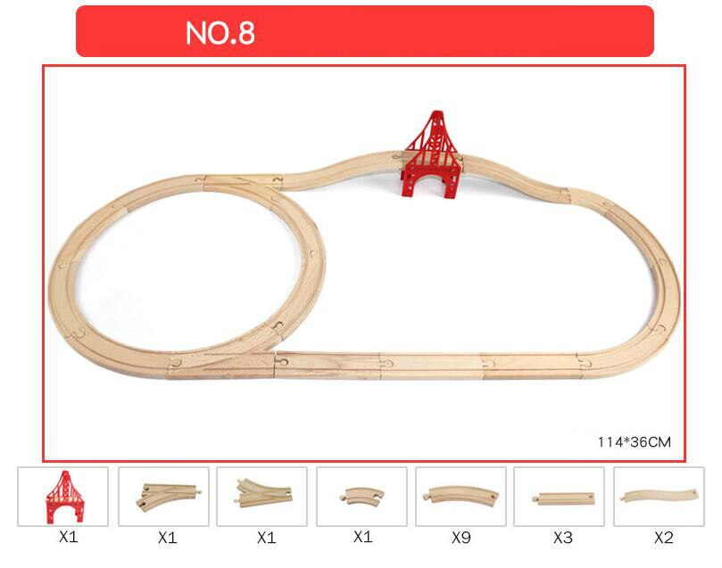 EDWONE One Set Assembled educational Tracks Toys Beech Wood Train Slot Railway Accessories Original Toy Kids fit Thom as Trains: NO8