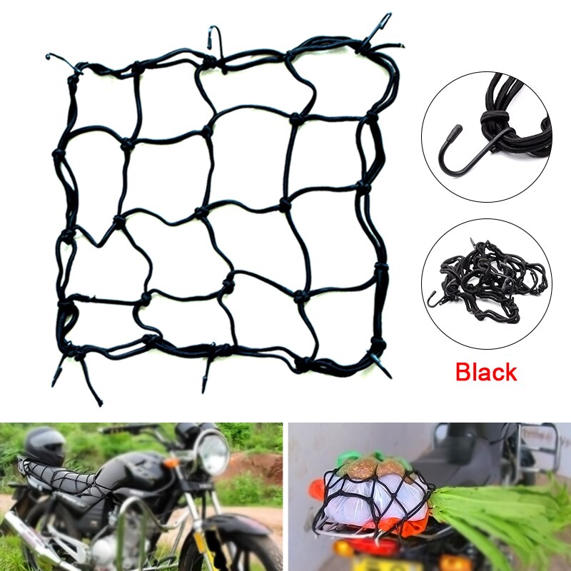 Red elástica de carga para motocicleta, soporte de malla de equipaje para casco, cuerda elástica ajustable, 40x40cm