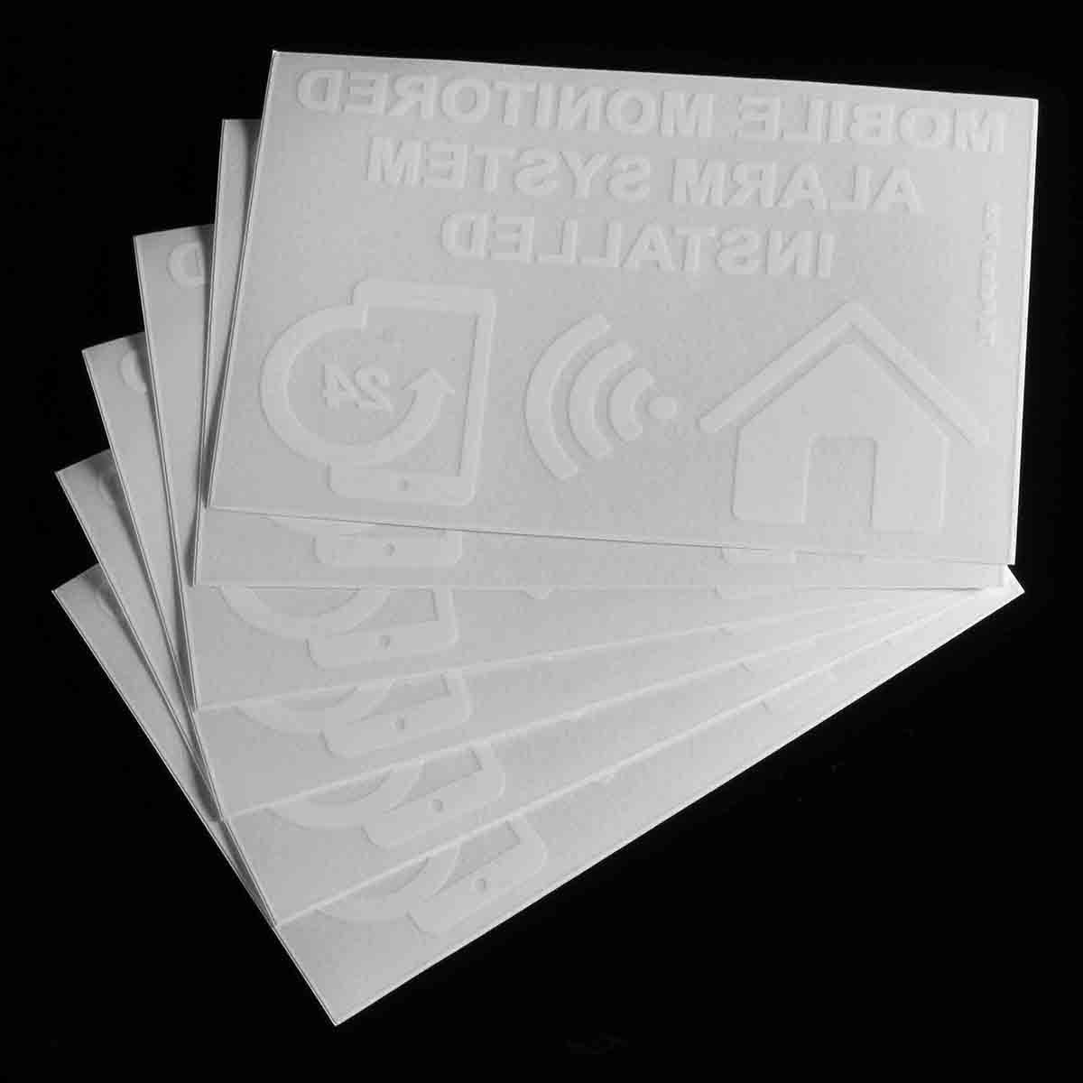 Safurance 6xMobile Monitored Alarm System Installed Warning Sign Internal Sticker 130x87mm Home Security Safety