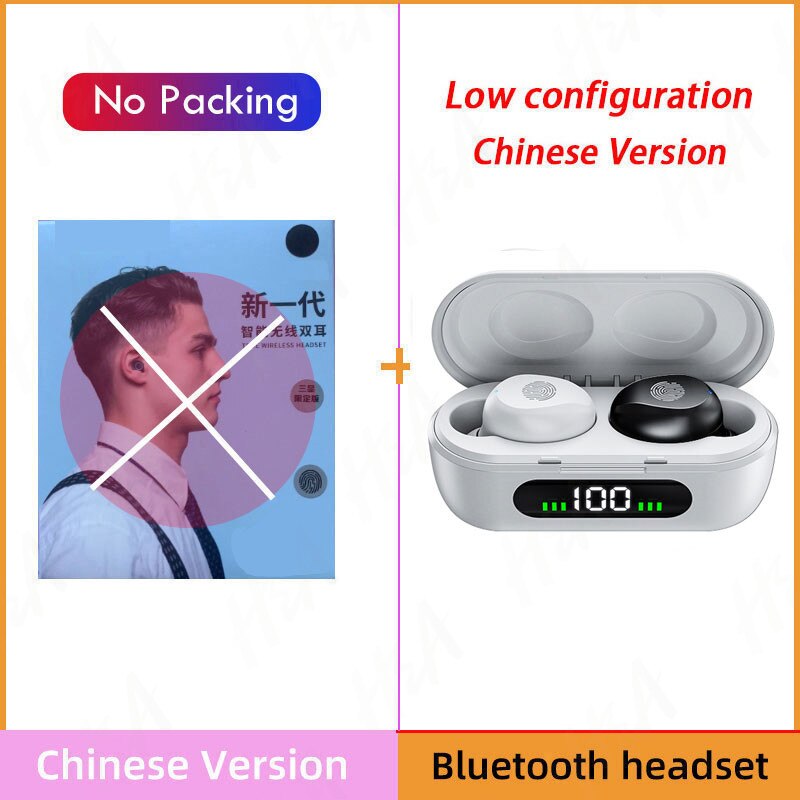 TWS Wireless Headphones Bluetooth 5.0 Earphones Waterproof Headsets Touch Control Earbuds with Microphones For Android Phones: D