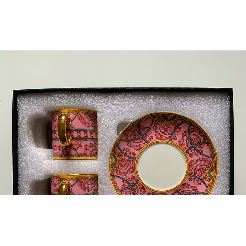 style catering bone china cup multi-style simple ceramic coffee cup and saucer dish with pattern set 2 set with box