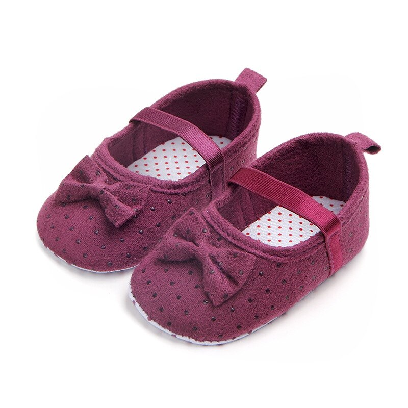Zapatos de princesa con lazo para bebé recién nacido, antideslizantes, primera cuna, 0 a 18 meses