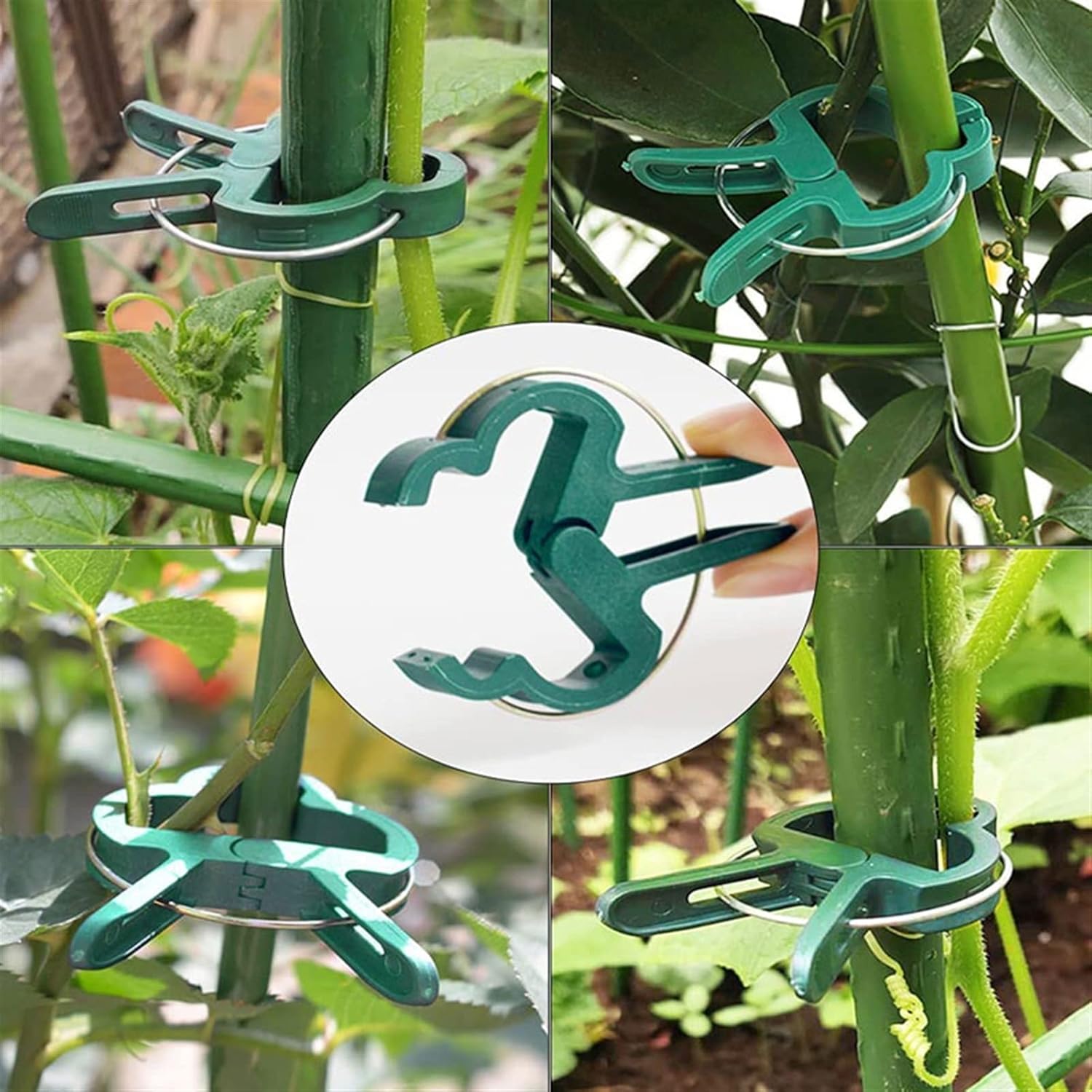 Clips fijos para plantas, soporte reutilizable para invernadero de jardín, plantas fijas, vid, flores, plántulas, tomates, suministros de jardín