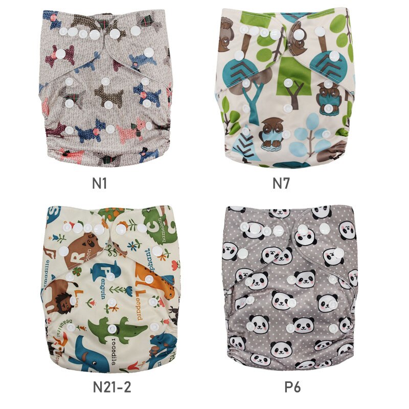 Cloth Diaper 4pcs/Set Reusable Nappies Diapers Inserts Potty Training Pants Newborn Cloth Diapers PUL Fabric Nappy Baby: G1 without insert