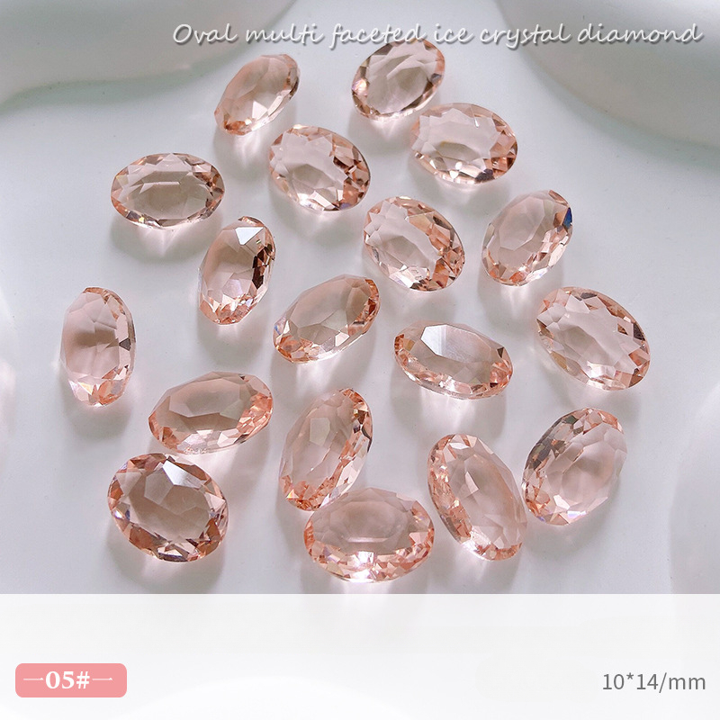 10 Uds. De joyería de cristal ovalada grande para uñas, abalorio inferior puntiagudo, decoraciones de diamantes, adornos de manicura de alta transparencia de lujo: Verde