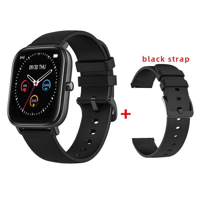 P8 Full Touch Bluetooth Smart Uhr Mann Sport Fitness Tracker Herzfrequenz Blutdruck Monitor Smartwatch Frauen: black add B strap