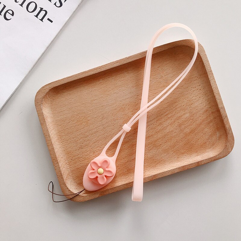 Cute Flower Mobile Phone Straps Rope Cartoon Strap Neck Lanyards Hand Strap For Phone Case Long Rope Lariat For Name Card Chain: orange ( long )