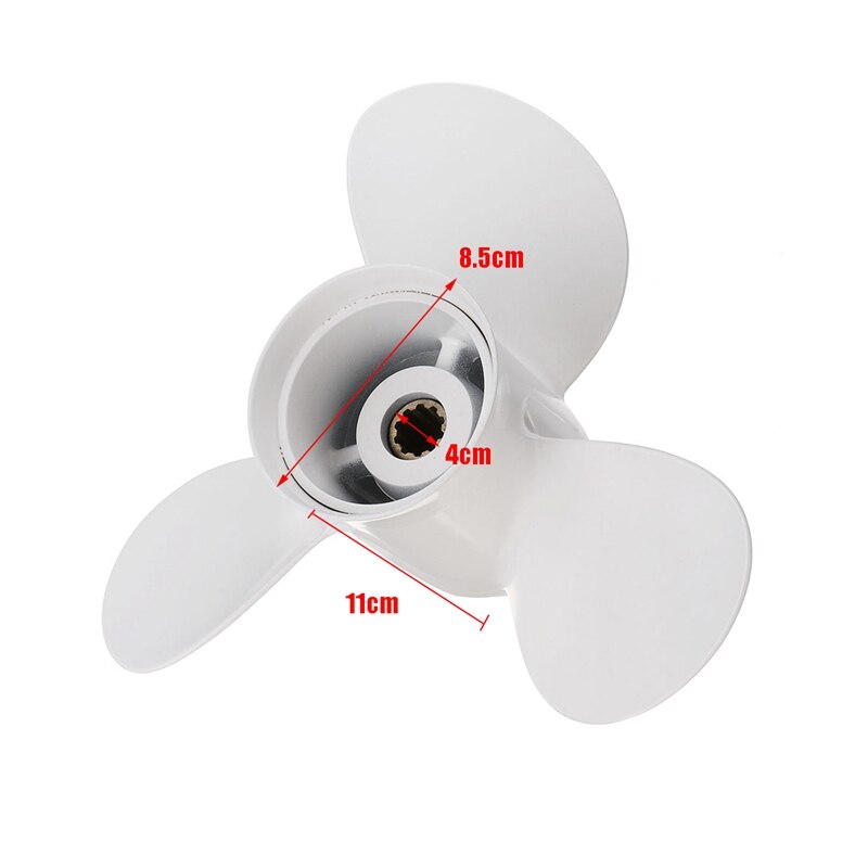 664-45949-02-El Marine Boat Outboard Propeller 9 7/8 X 13 For Yamaha 20-30Hp Right-Hand Rotation 3 Blades White