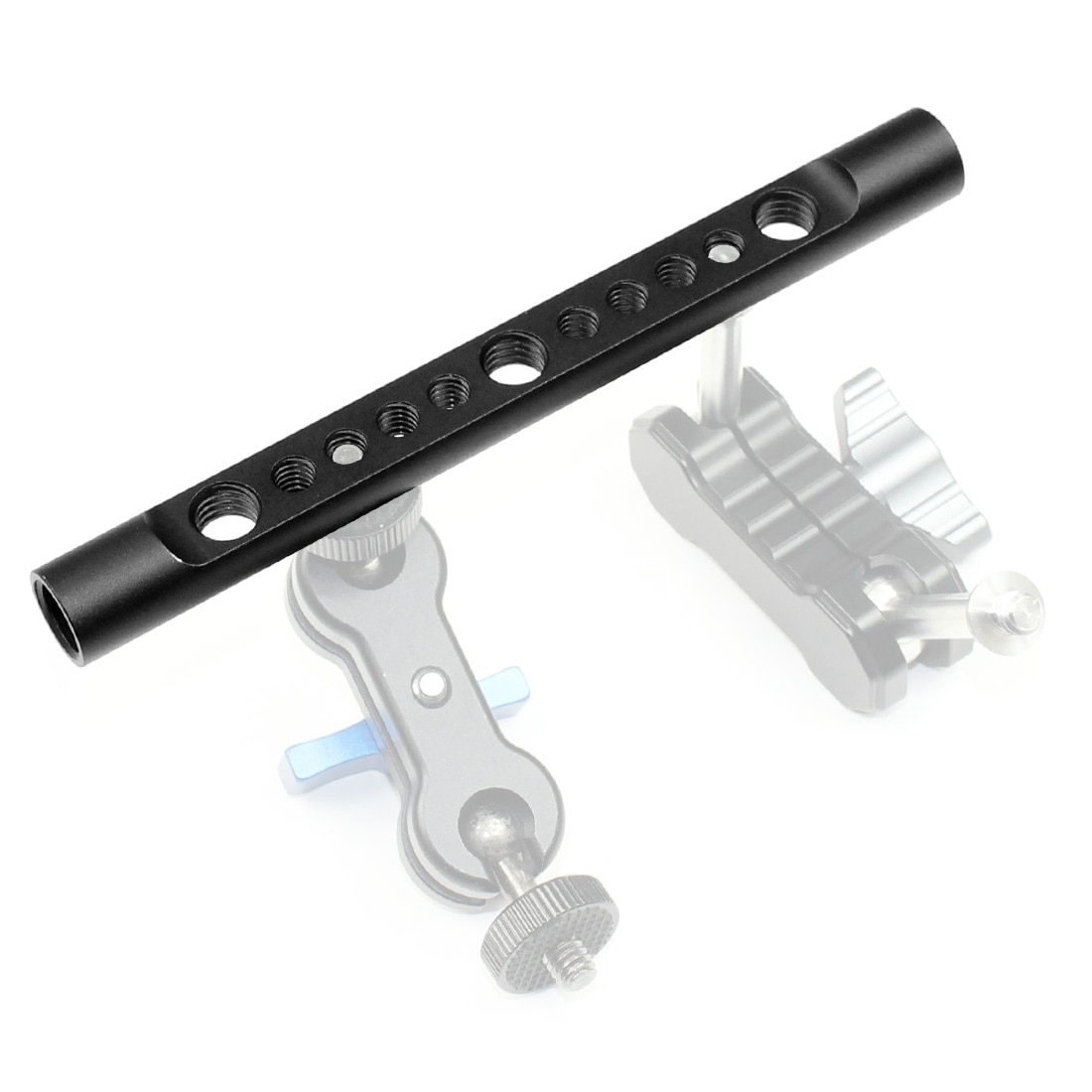 DSLR Cámara Rig 15mm queso Rod Bracket 1/4 "3/8" tornillos agujeros hombro varillas sistema riel aleación de aluminio ligera longitud del peso 150mm