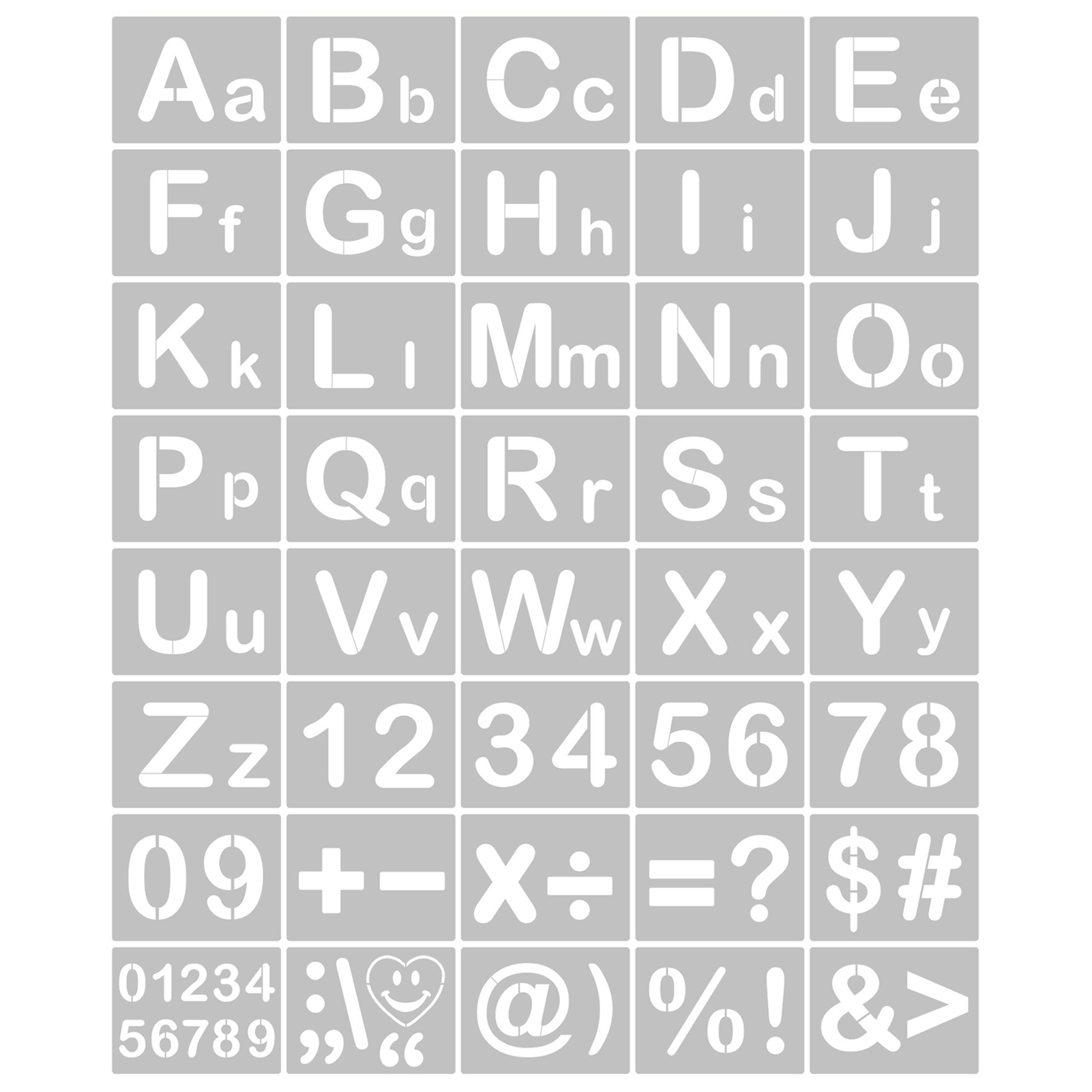 40/45PCS Stencils Letter and Number Template Reusable Washable Alphabet Stencils Environment-friendly PET Art Craft Templates: 40PCS Type B