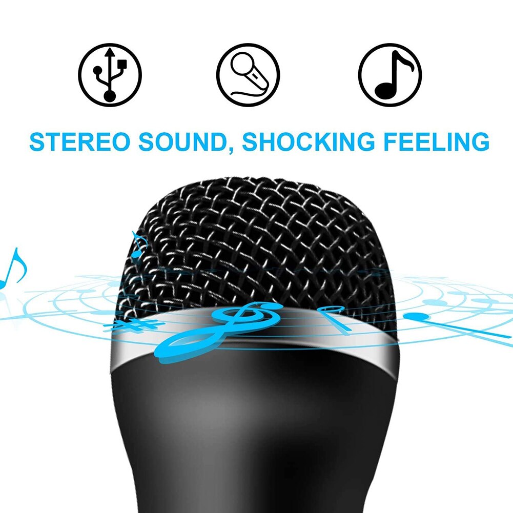 Universal USB Wired Microphone Karaoke Mic for Nintendo Switch Wii PS4 Xbox PC Chatting Gaming Podcast Recording
