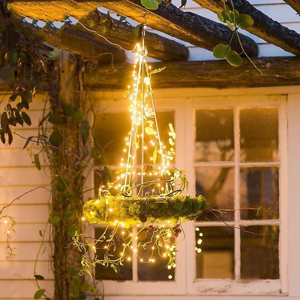 5/10/20m jul led ljus dekoration utomhus solenergi sträng ljus usb krans fairy lights bröllopsfest belysning