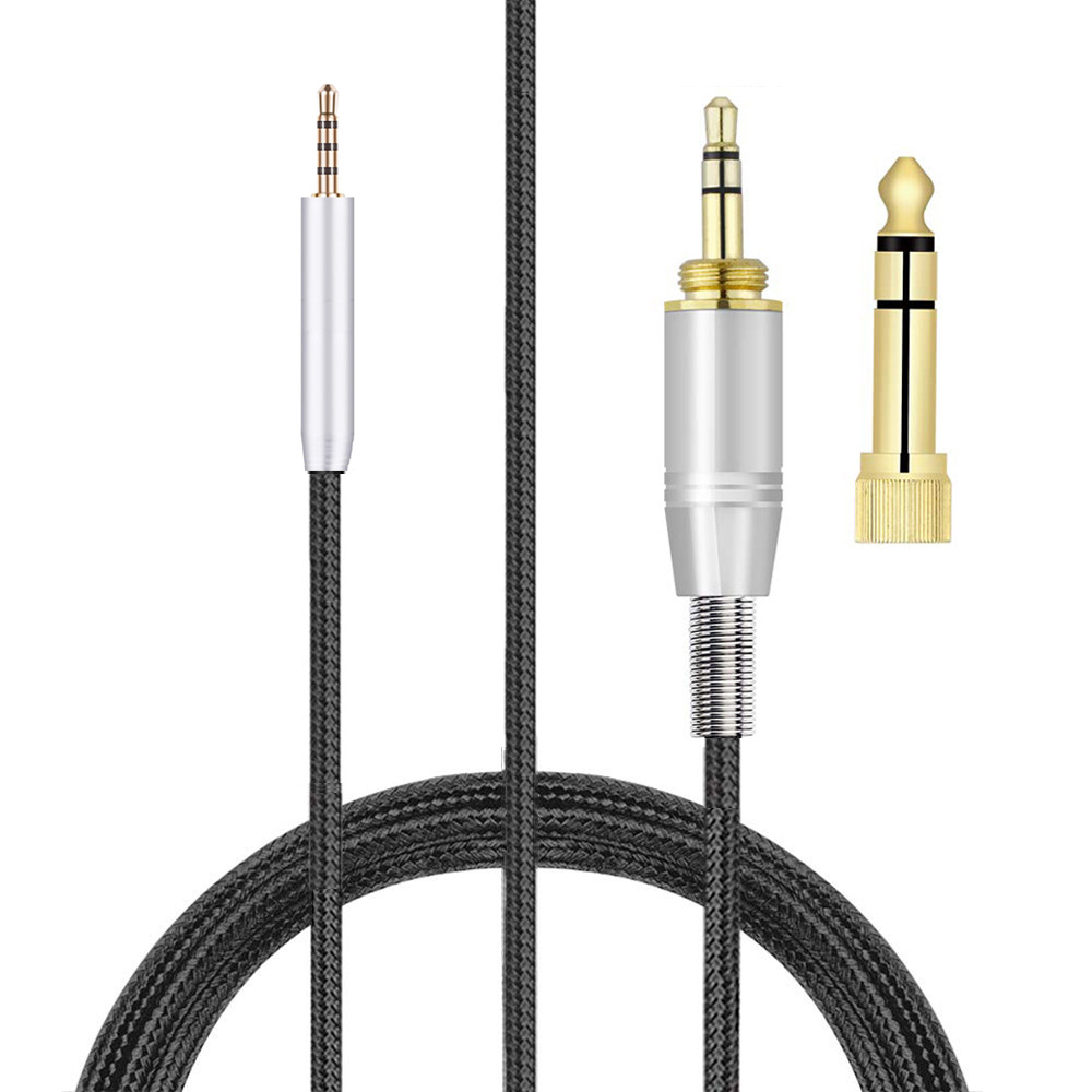 Cable de extensión trenzado de nailon de repuesto OFC de 6,35mm para auriculares Takstar Pro82 Pro 82: Marrón