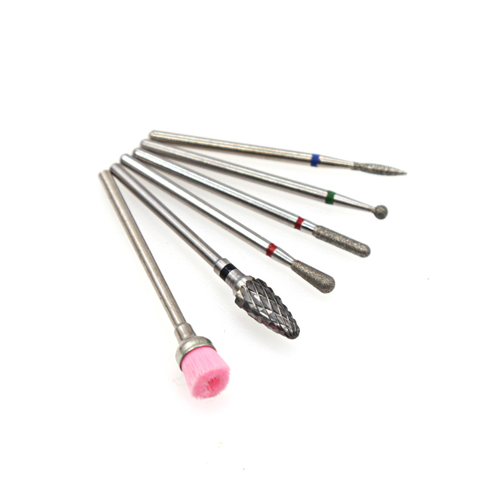 6 Stuks Nail Drill Bit Set Diamond Keramische Nozzle Voor Manicure Elektrische Frees Voor Manicure Machine Frees Voor nail: plum