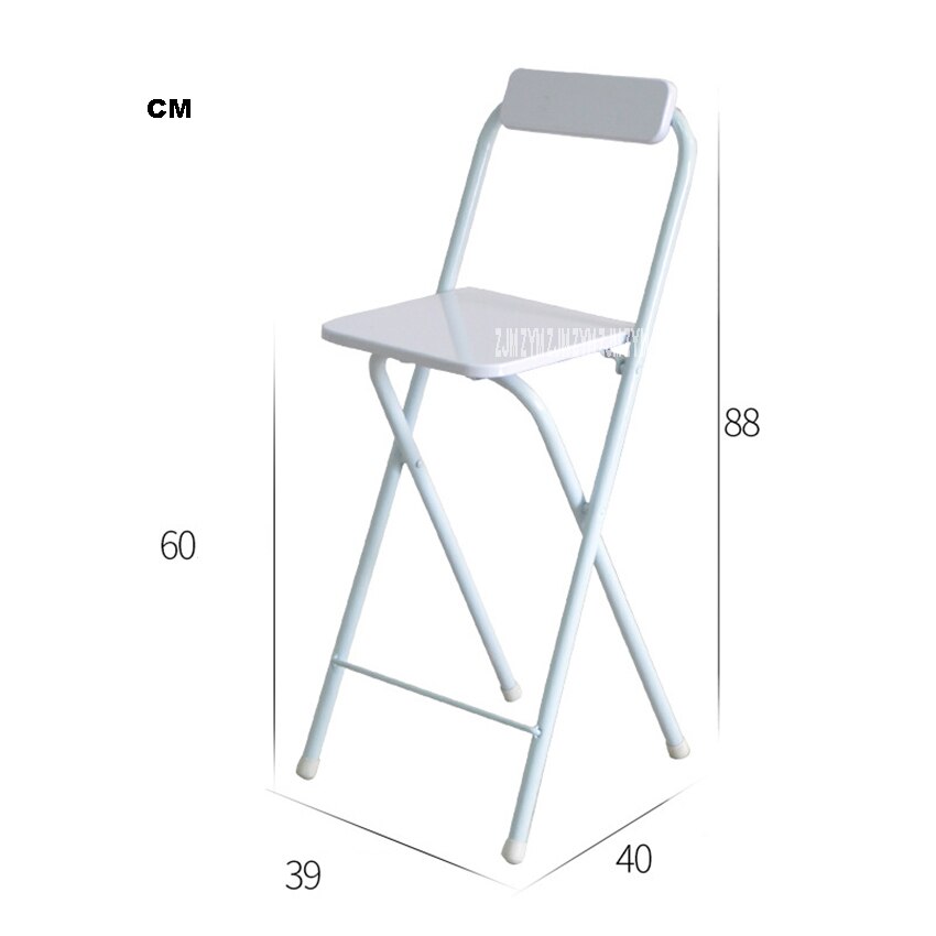 0059A Folding Tall Stool Living Room Wood High Stool Portable Household Bar Backrest Chair High Foot Leisure Chair: white