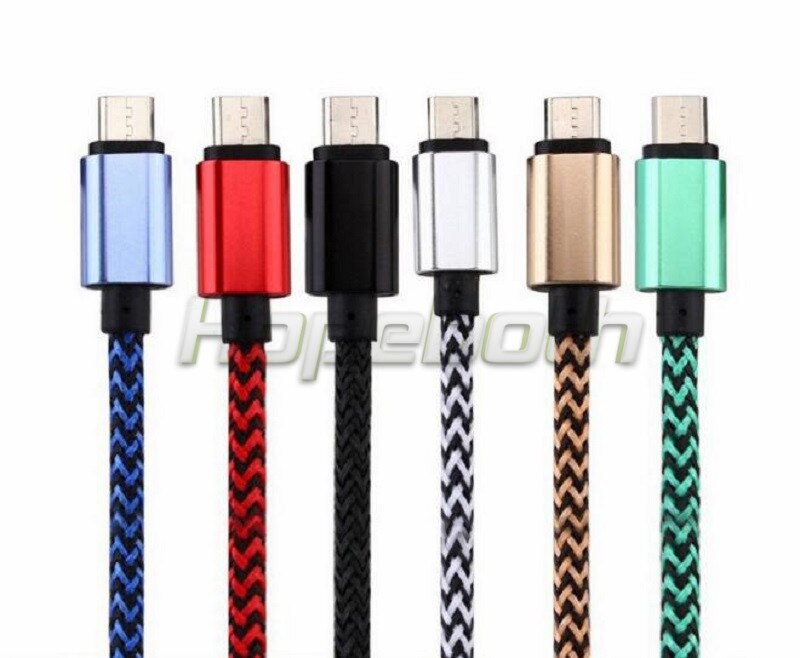 5v 2a micro cabo usb náilon trançado sincronização cabo de carregamento para samsung galaxy xiaomi telefone 1m 3ft cabo para iphone 10 pçs/lote