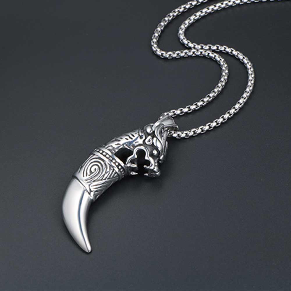 Jhsl Man Mannen Ketting Wolf Tand Hanger Rvs Sieraden Voor Mannelijke Leverancier