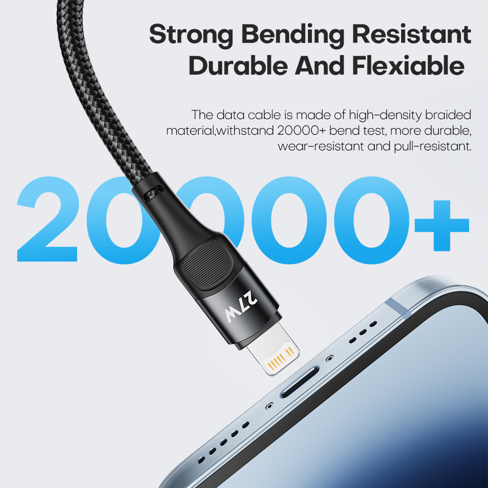 27W Pd Usb Type C Kabel Voor Iphone 14 13 12 Pro Max Mini Xs Xr X 8 Ipad macbook Snelle Oplaadkabel Type C Naar Verlichting Draad Koord