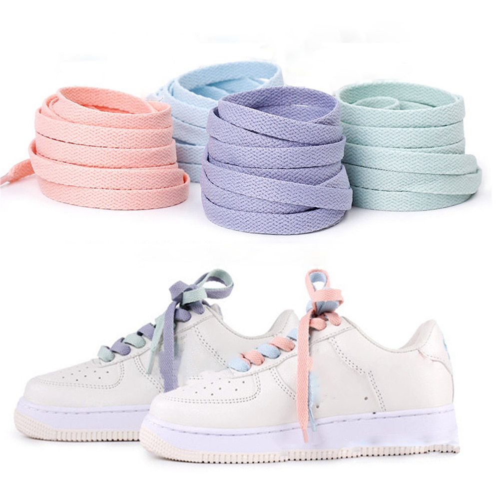 Snoepkleurige veters voor dames, platte, effen, casual veters, schattige sneakers, schoenveters voor meisjes, schoenaccessoires, canvas veters