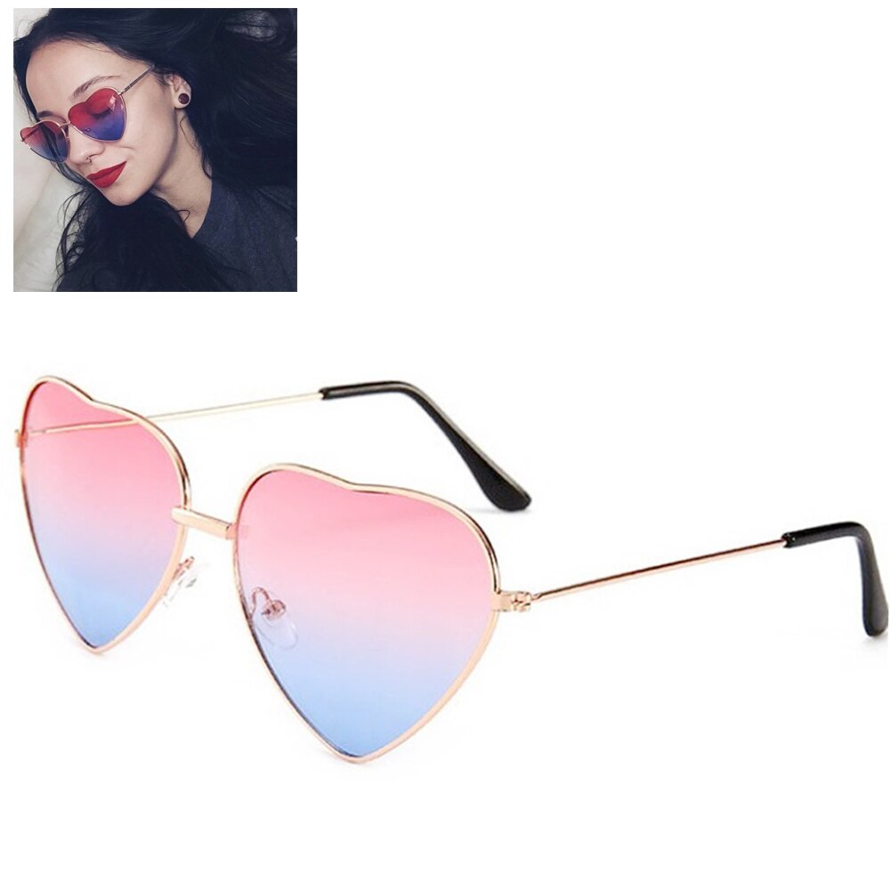 1Pc Hartvormige Zonnebril Dunne Metalen Frame Zonnebril Transparante Candy Kleur Bril Chic Eyewear Fancy Cadeau Voor Vrouwen Meisje