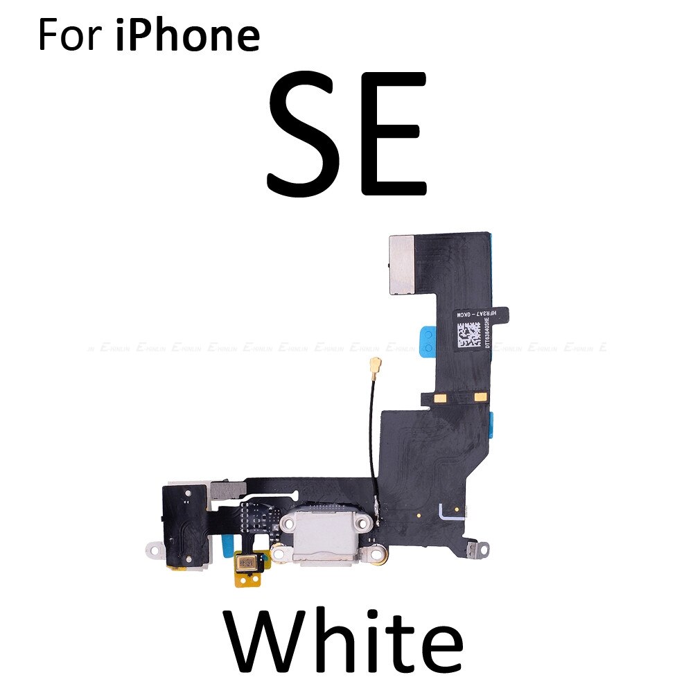 Charger Charging Port Dock Connector Flex Kabel Voor Iphone 4 4S 5 5S 5C Se Met Microfoon Hoofdtelefoon audio Jack Vervanging Deel: For iPhone SE White