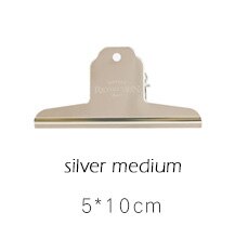 Clip de encuadernación de Clips de papel Retro de Metal dorado plateado de 3 tamaños para archivo de tickets de mensajes fotográficos, material escolar, papelería sl2572: silver medium