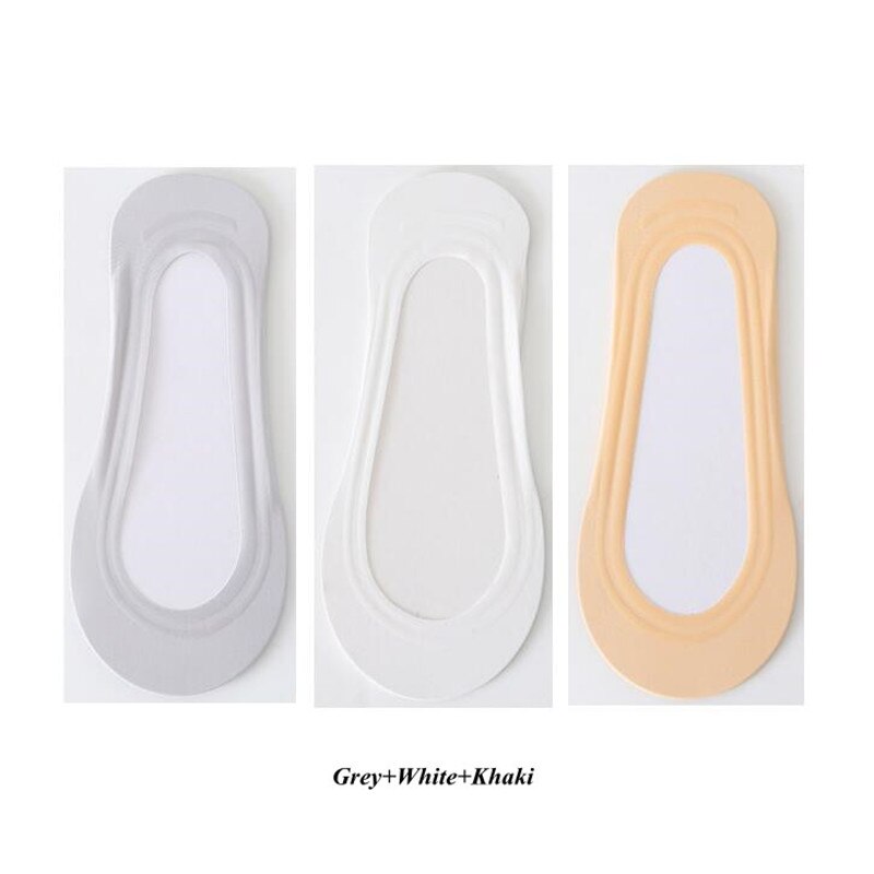 3 Pairs Anti-slip Boat Socks for Women Summer Autumn Cute Candy Color Ice Silk Socks Invisible Low Cut Thin Ankle Socks: D