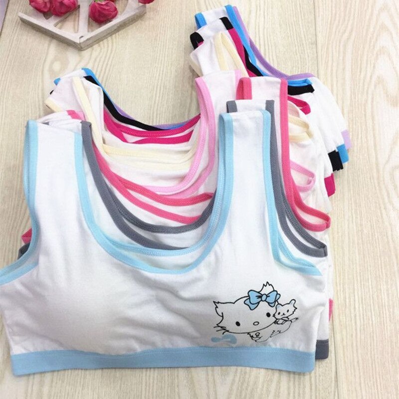 5Pc Delle Ragazze Dei Capretti Dei Bambini Pubertà Piccolo Reggiseno per Adolescenti Bambini Bra E Pellicole Per Cofano Adolescente Biancheria Intima Del Reggiseno di Formazione 8-14 Y