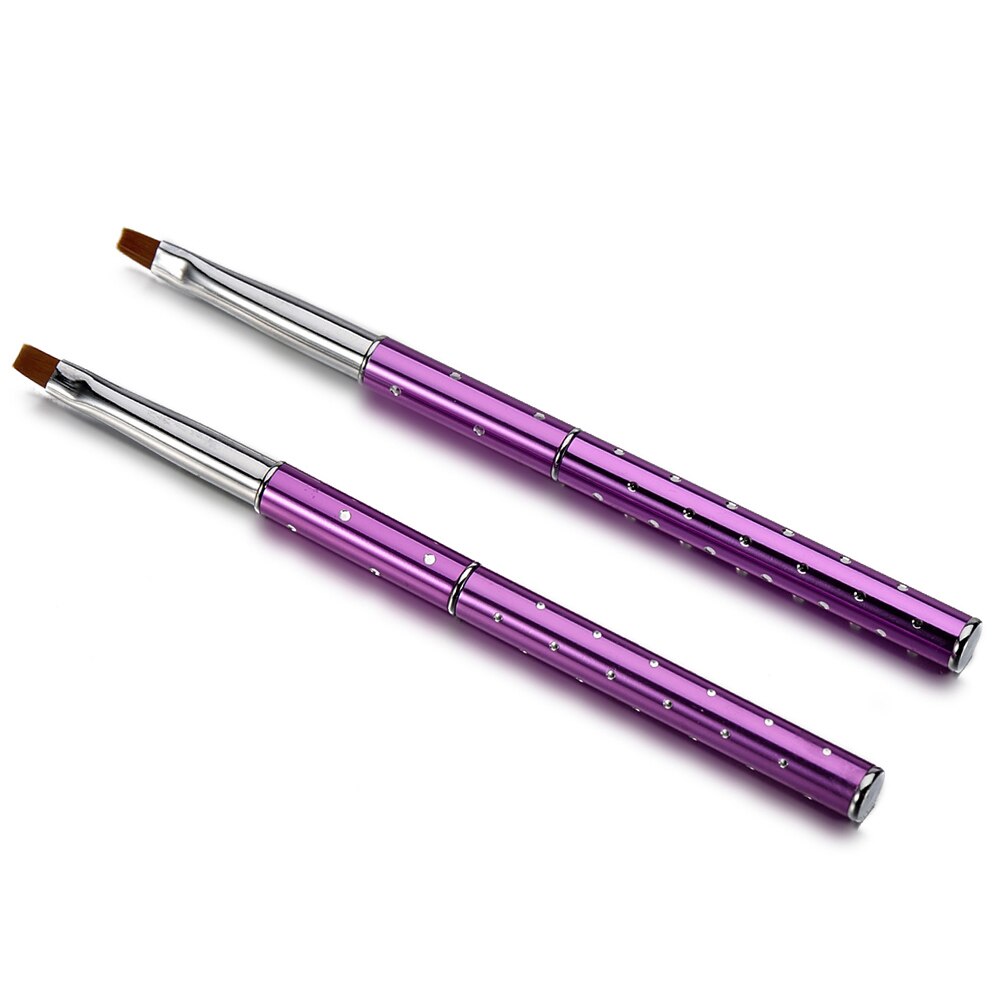 TP Double-end Nail Art Gel Polish Brush Stick Nylon Kolinsky Hair Acrylic UV Gel Extensions Apply Slice Spatula Manicure Tool: AE04 no.6