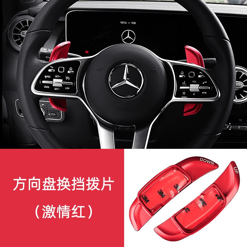 For Benz GLB GLA200 A A200L A180L CLA Modified AMG Steering Wheel Shift Paddle Trim: GLB Red