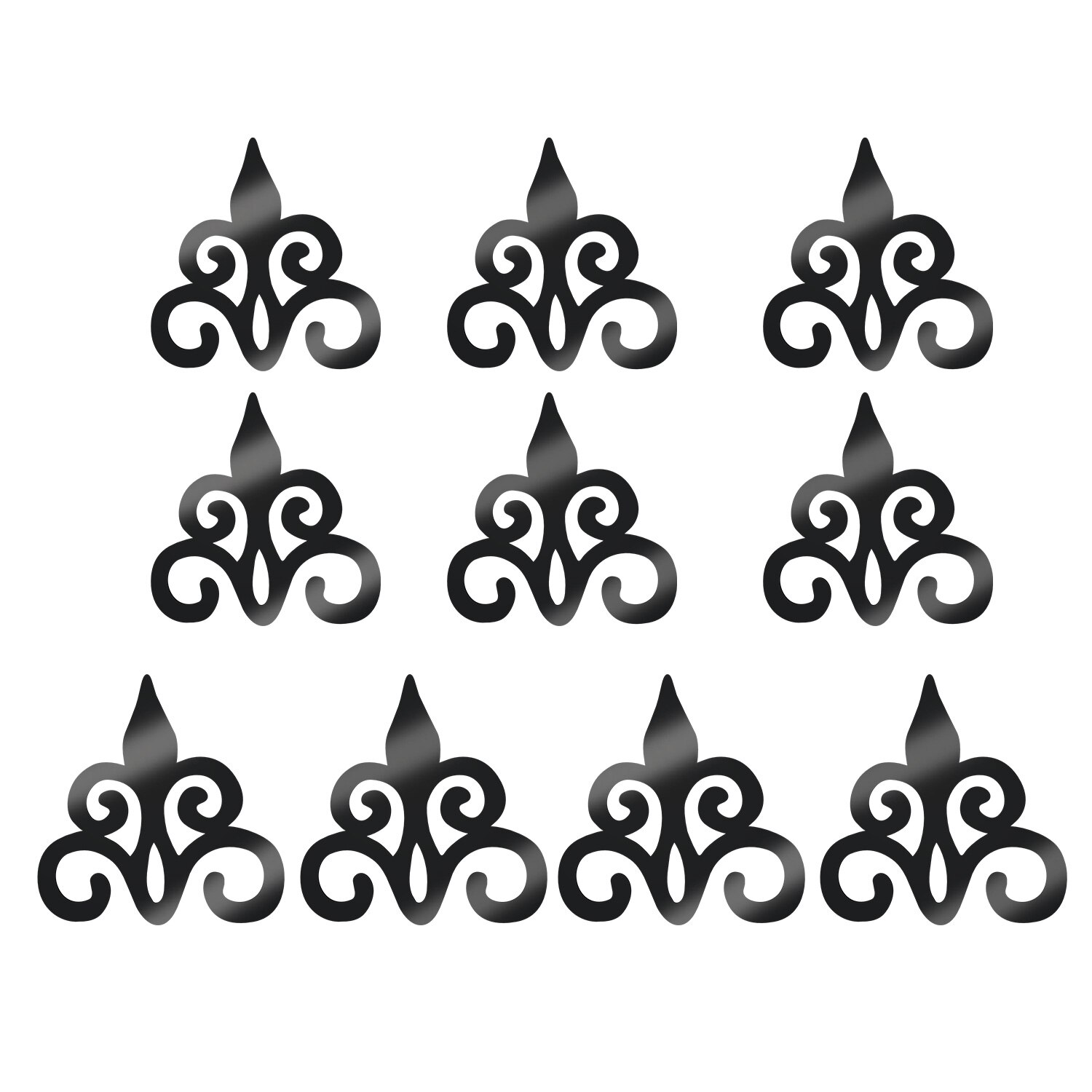 10pcs Acrylic Hollow Reflective Mirror Wall Stickers Removable DIY Decals Self Adhesive Art Murals Room Wall Decor for Home: Black / 70x70mm (10pcs)