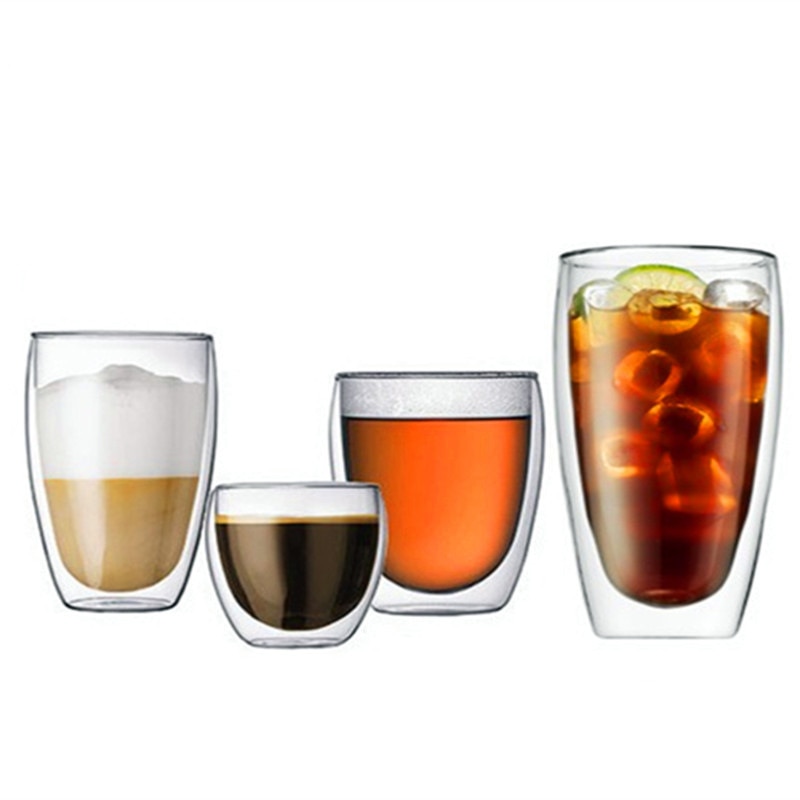 borosilicate Insulated 250ml 350ml 450ml Double Wall Glass coffee Cups