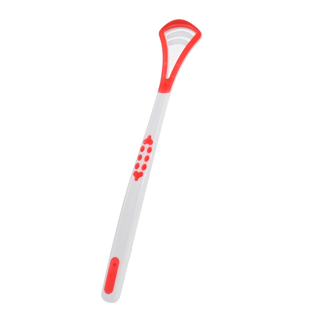 Tongue Brush Cleaner Oral Care Tongue Scraper Hygiene Mouth Tool Durable Plastic Tongue Cleaning Tool Remove Tongue Coat: red