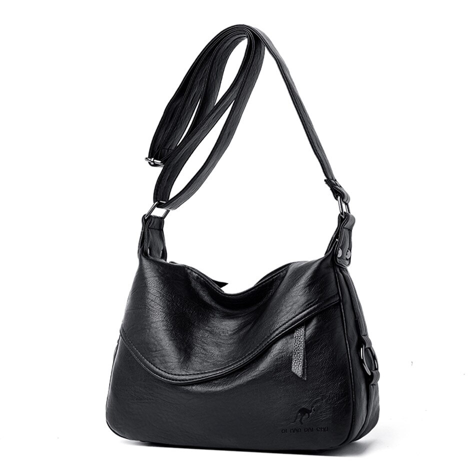 Bolso bandolera de lujo para mujer, bolsos de para mujer, bandolera pequeña para mujer, bandolera de cuero, bolsos de mano para mujer: ElegantBlack