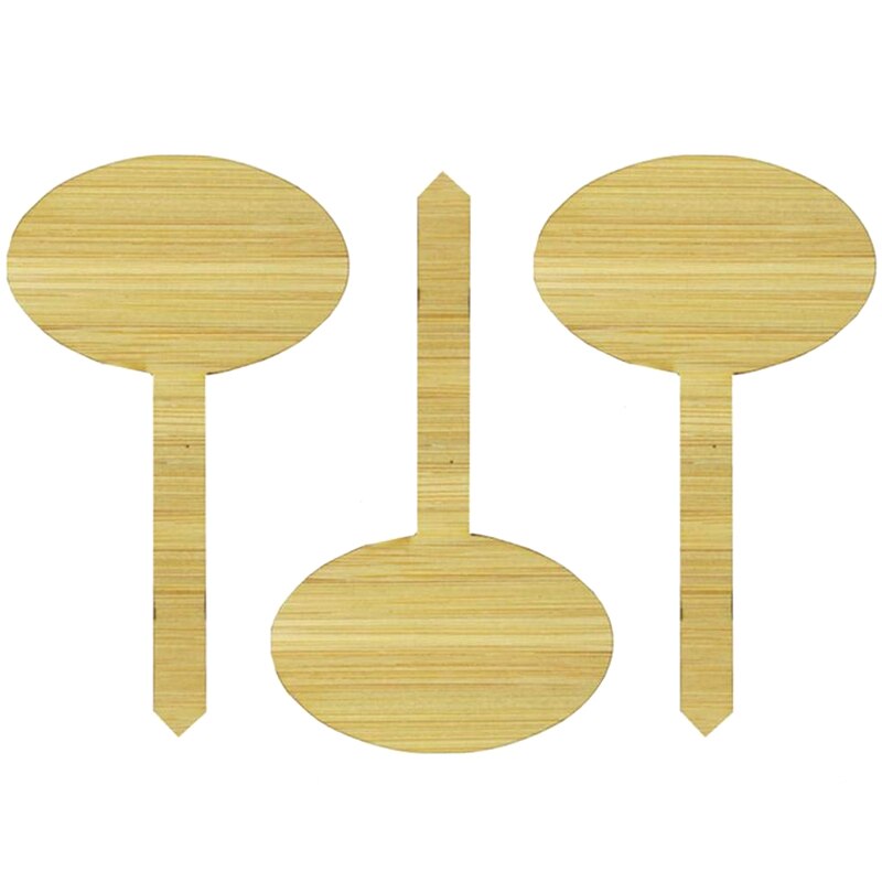 50 Pack Bamboo Plant Label, Oval Plant Label Seed Potted Herb Flower Mark Flower Vegetable (6 X 10 Cm)