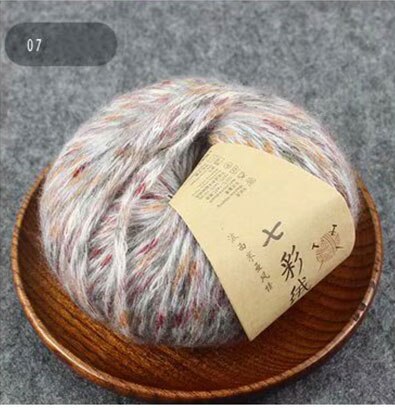 Fil de laine d'alpaga coloré 50g/balle, fil de cachemire moyen et épais pour tricoter, écharpe, manteau: 07