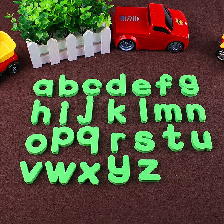 Colorful Capital Letters Small Letter English Alphabet Refrigerator Sticker Fridge Magnet Early Education Board White Board: green