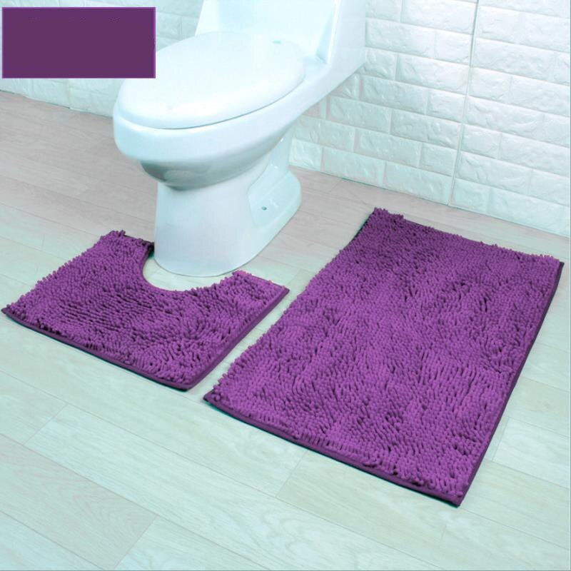 2 st/set tjock chenillematta entrédörr badrum anti-halkmatta kök toalett absorberande badrumsmatta chenille golvmatta: 2 st-zhongzi