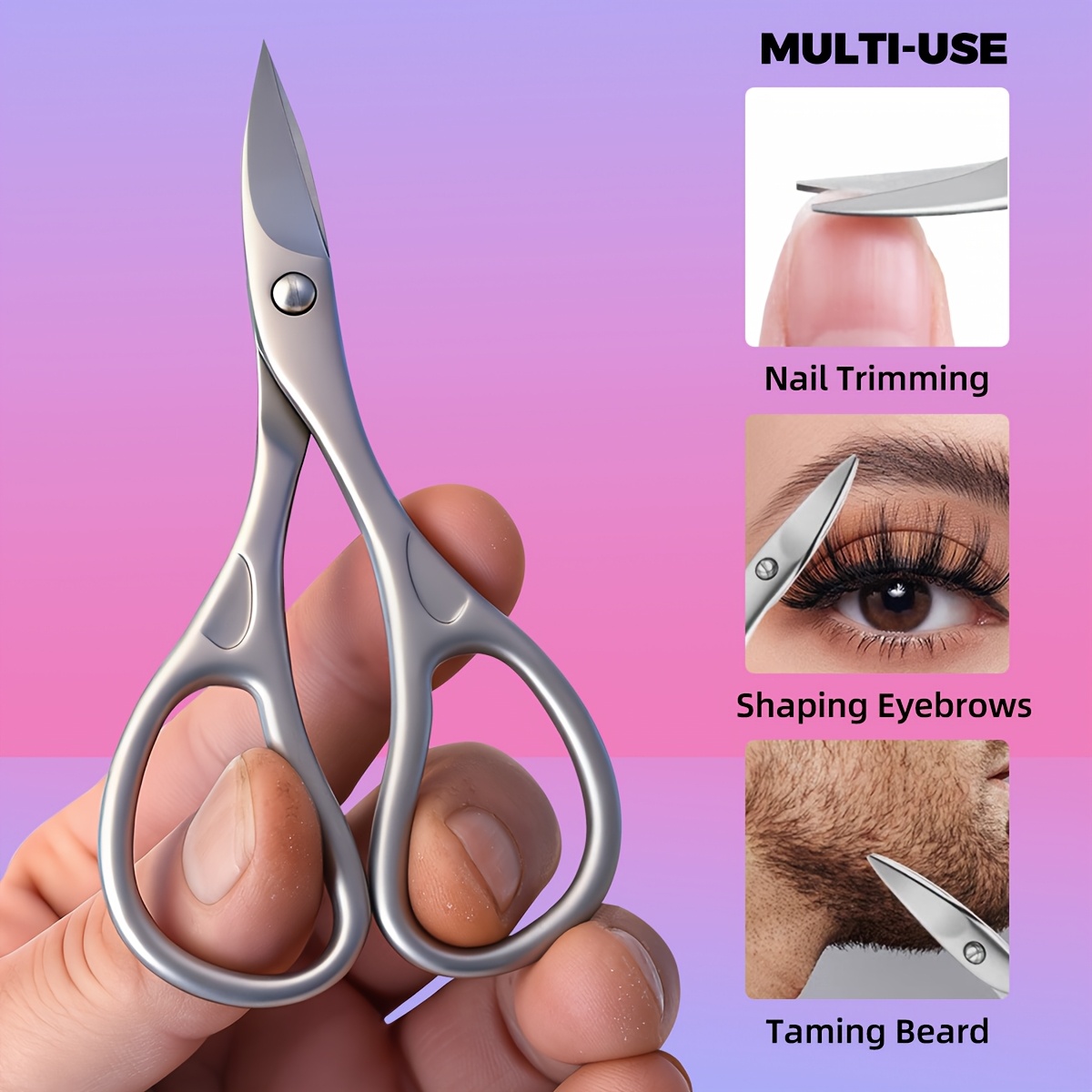 Professionele nagelschaar wenkbrauwen wimpers multifunctionele gebogen mes manicure pedicure nagel- en teennagelknipper