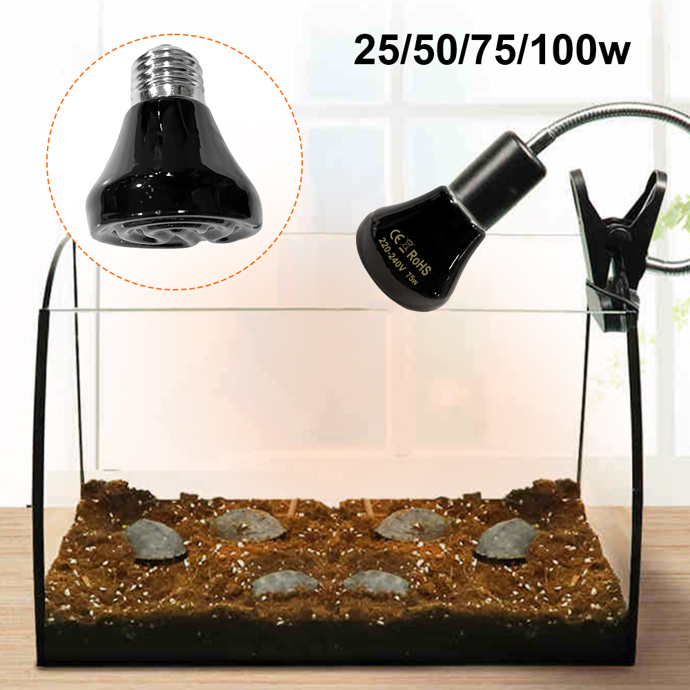 Haustier Heizlampe Mini Infrarot Keramik Emitter Wärmelampe Schildkröte Heizung Lichtkasten Wärmer Glühbirne Haustier Brutapparat 25/50/75/100W