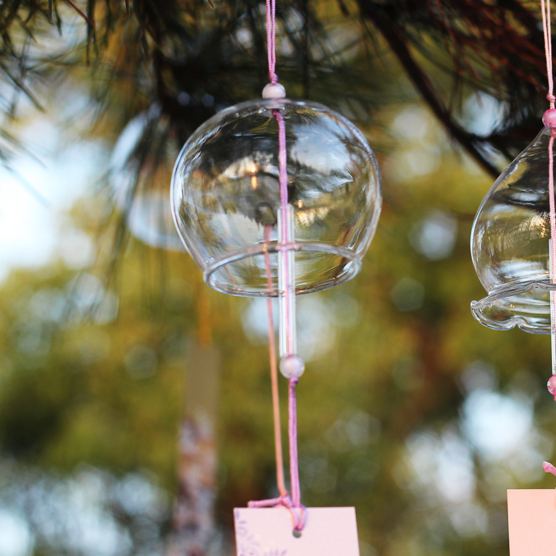 Vidro transparente Wind Chime, DIY Graffiti pintados à mão Wind Chime, adequado para decoração ao ar livre, Festival da Primavera: Verde claro
