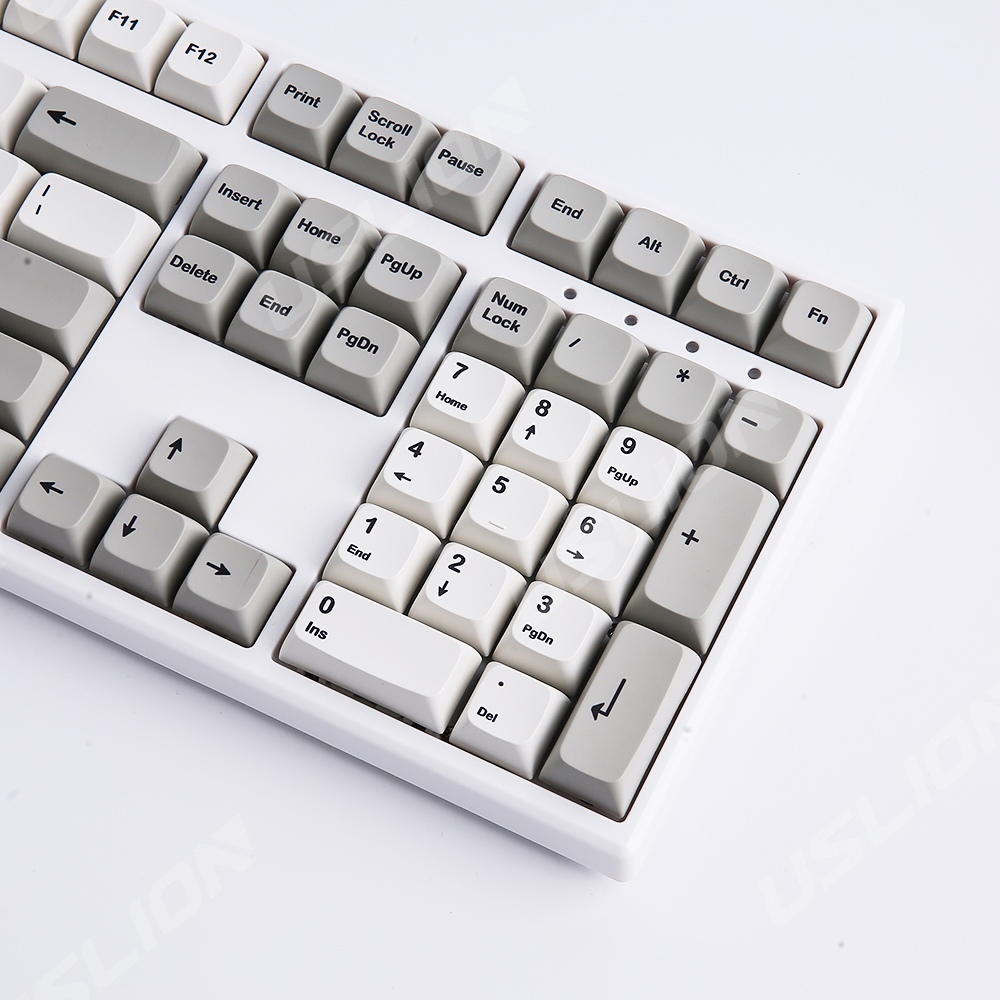 122 Keys XDA Profile Keycaps PBT Dye Sublimation Minimalist White Gray Theme Key Cap For Gaming Mechanical Keyboard MX Switches
