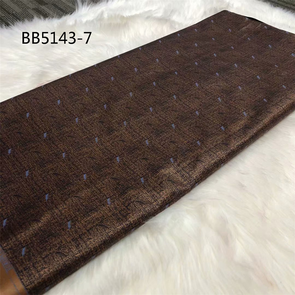 High qquality black color African Cotton Fabric Getzner Bazin Riche for men 5 yards Dubai fabric: 130CM / 7