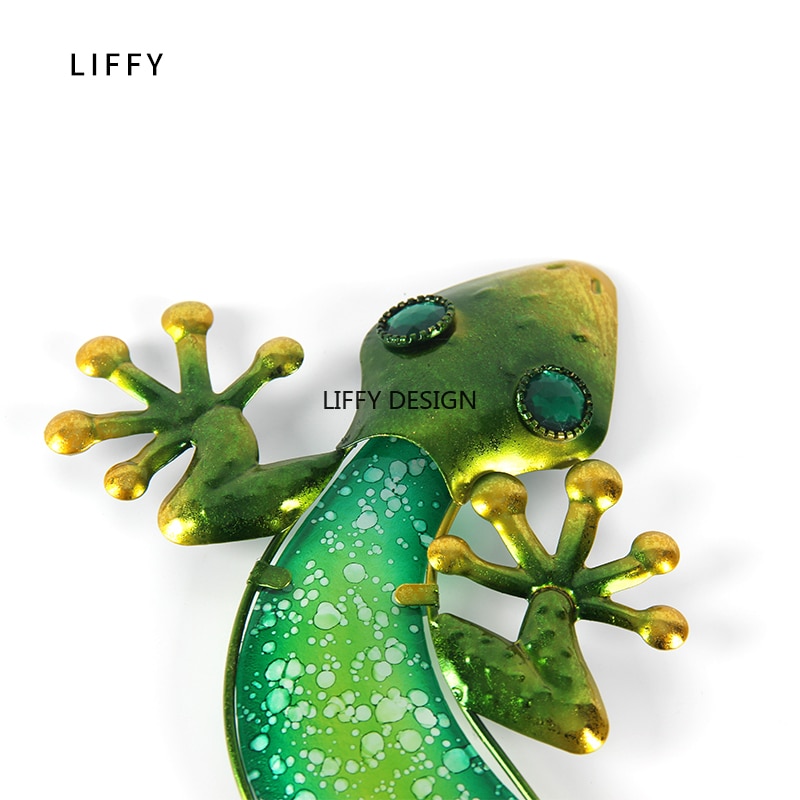 Decoración de pared de Metal de salamanquesa, ilustraciones para jardín, estatuas para uso en exteriores y accesorios miniaturas y esculturas