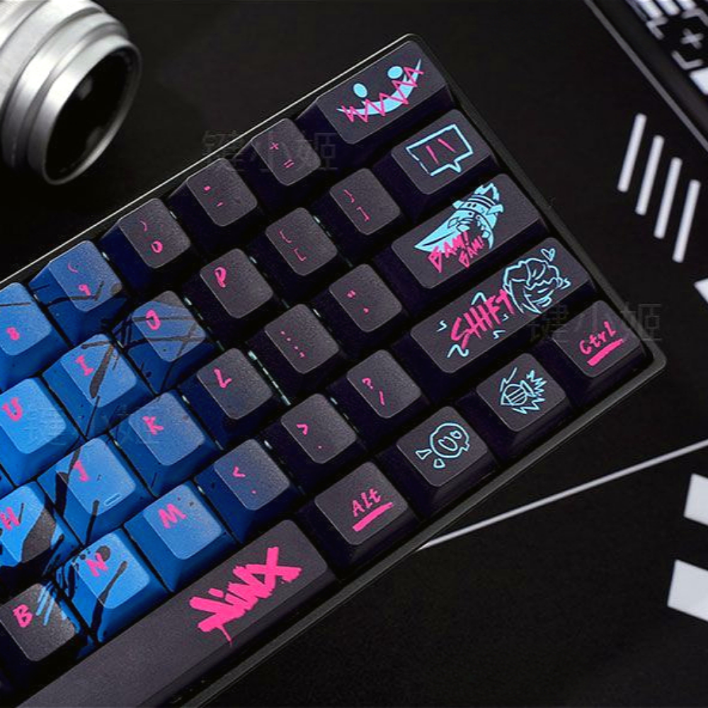 Jinx Personality Key Cap Set PBT 137 Key Gaming Key Cap for 60/84/98/108 Mechanical Keyboard Profile MX Switch