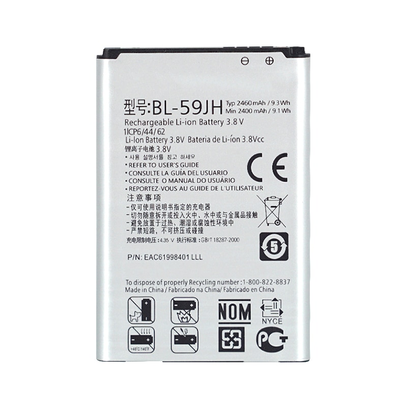 OHD-batería BL59JH BL 59JH Original de , 2600mAh, BL-59JH, para LG P715, Optimus L7 II, Ludid2, F3, F5, P713, P710